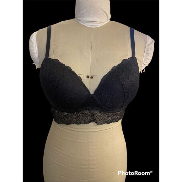 PINK Victoria’s Secret Lace Wireless Push Up Bra Black - Picture 2 of 9